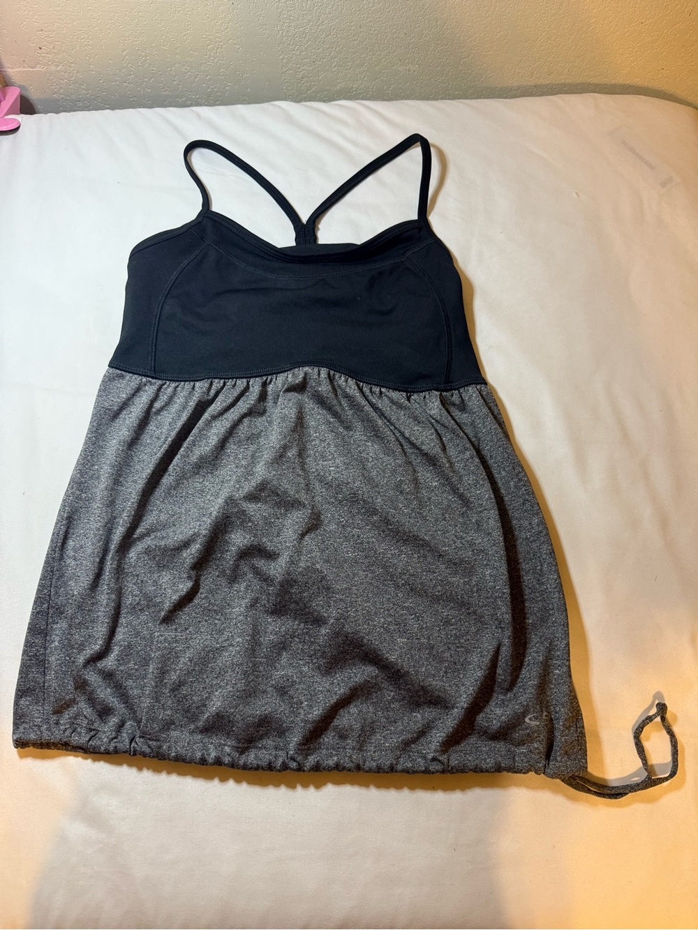 Champion Black and Heather Gray Tankini Swim Top